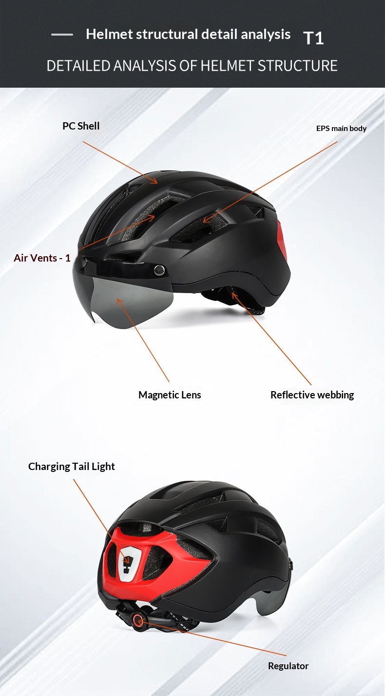 Fietsbril, winddichte outdoor offroad mountainbikehelm, racefietshelm voor volwassenen_voghion.com