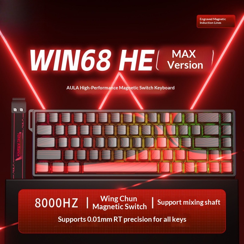 Teclado com interruptor magnético e gravação lateral, mecânico e personalizável, ideal para jogos de eSports em tempo real, FPS, Valorant e CS._voghion.com