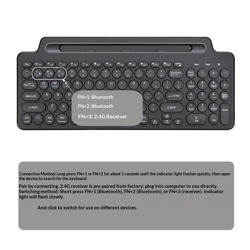 Bluetooth-Funksteckplatz 2,4G Tablet Telefon Computer Smart-Touchpad-Tastatur_voghion.com