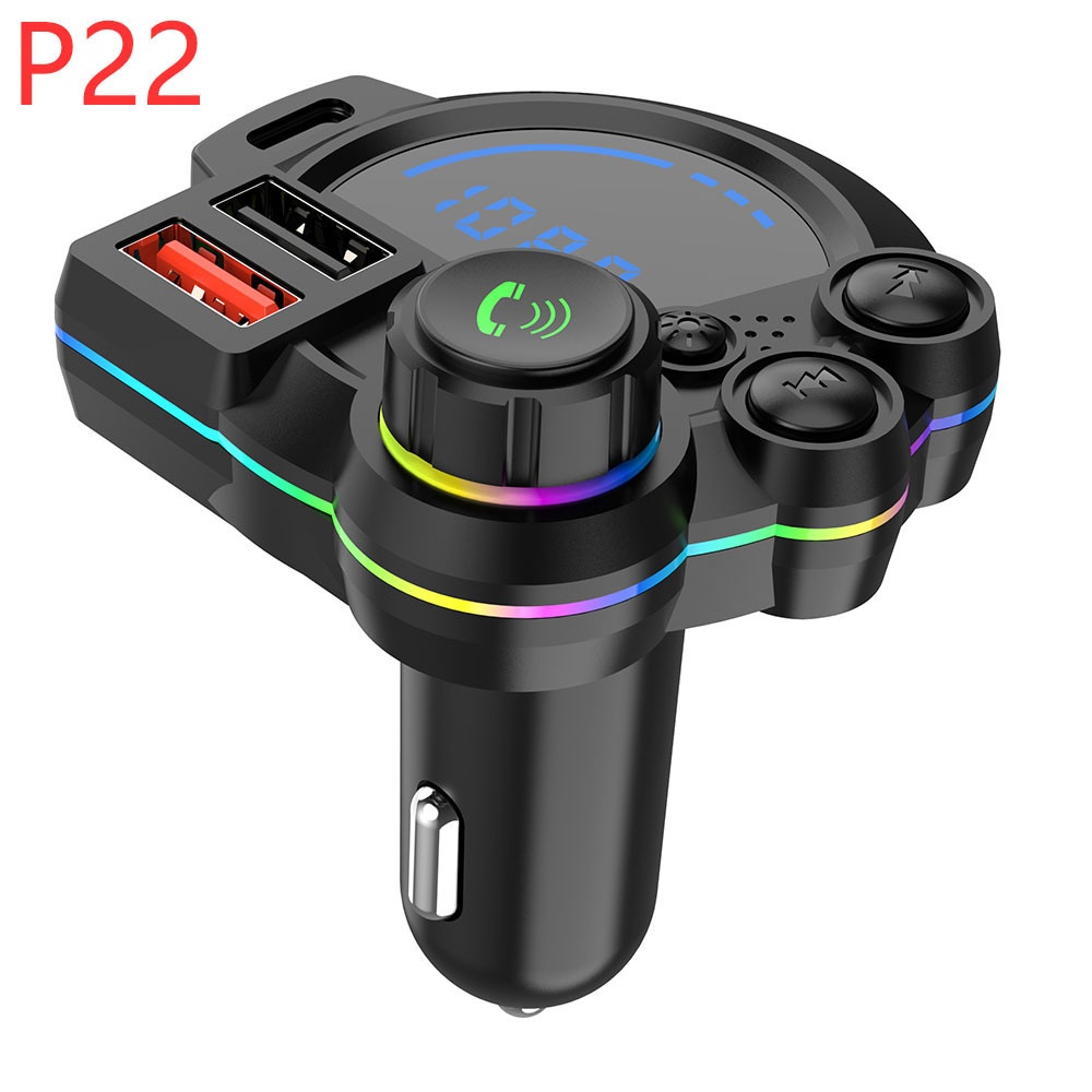 Nieuwe FM-transmitter QC3.0+PD20W Dual Fast Charging autolader voor grensoverschrijdende Bluetooth MP3-muziek, handsfree bellen en auto-opladen._voghion.com