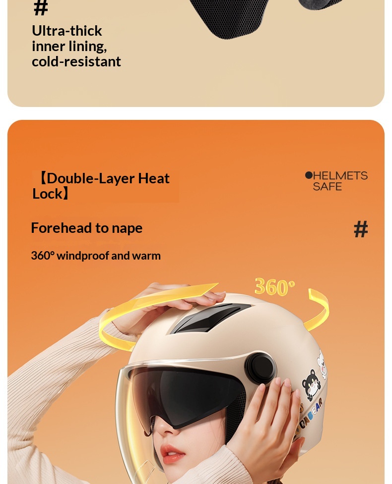 Nuovo casco da moto elettrico 3C per uomo e donna, caldo invernale, antiappannamento con scaldacollo, doppio modello di grande successo_voghion.com