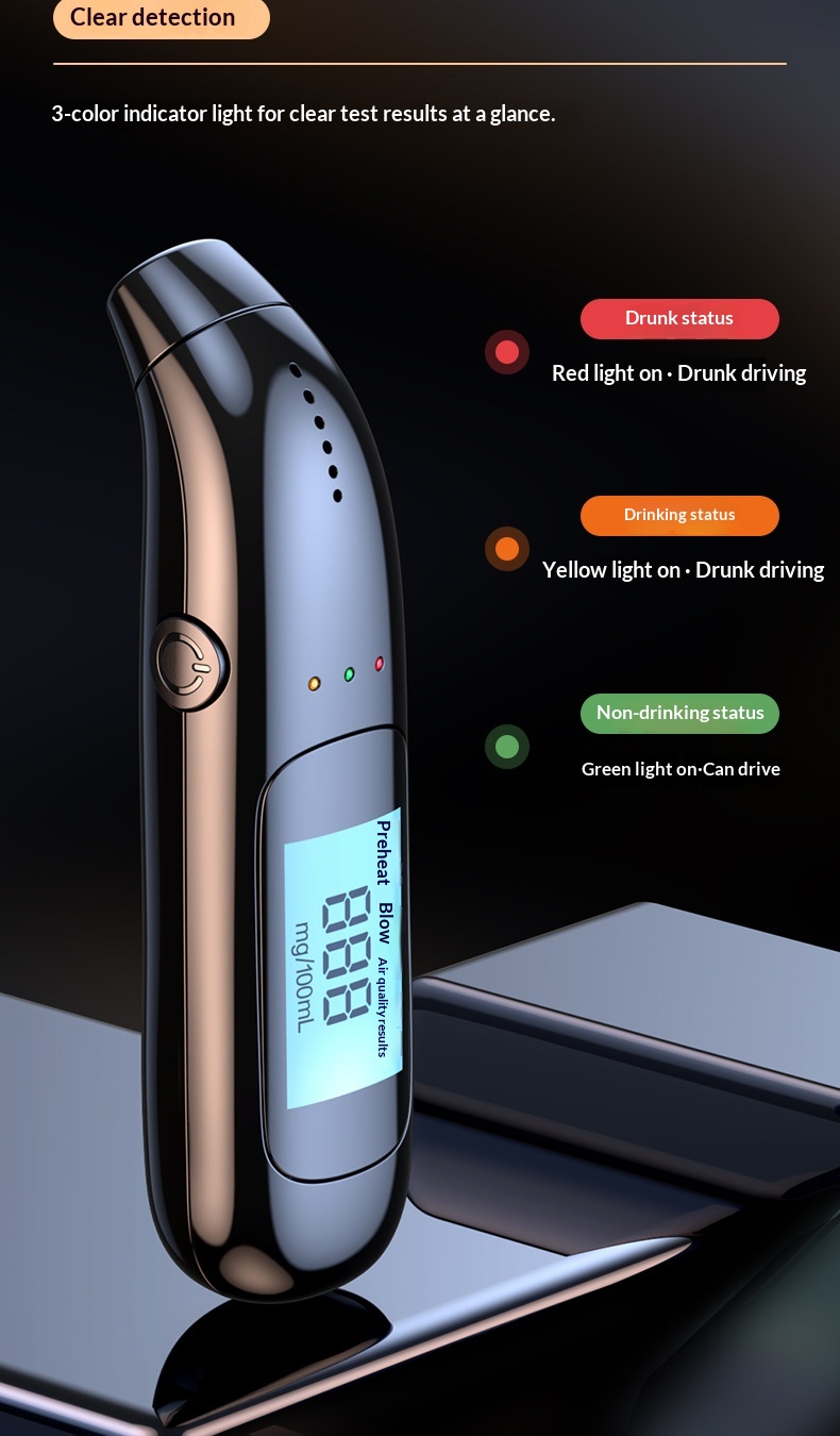 High-precision Driving, Air-blown Type, Self-testing Alcohol Tester With Digital Display Sensor For Drunk_voghion.com