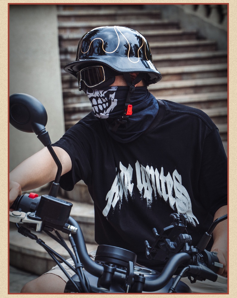 Halbschalenhelm im deutschen Soldatenstil, Retro-Design, für Motorräder, Sommer, Cruiser und Roller, 3C-zertifiziert, Ganzjahres-Ausrüstung_voghion.com