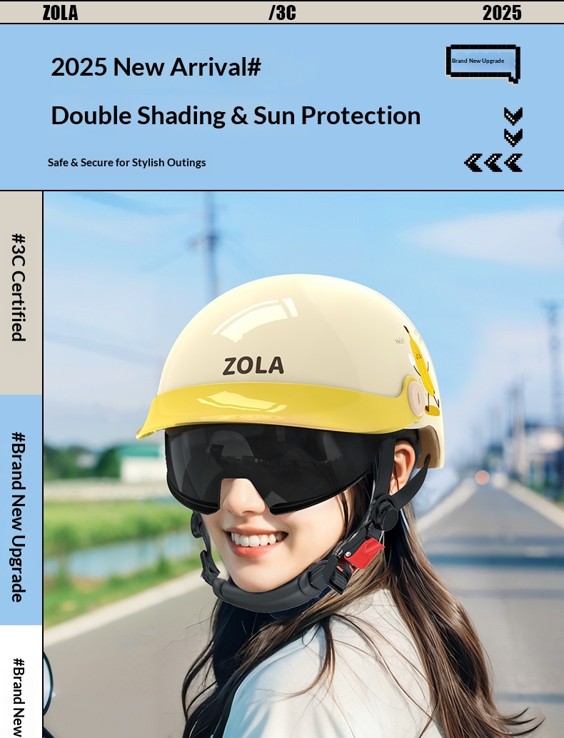 Motorcycle Half Helmet 3c Certified All-season Scooter Riding Cap_voghion.com