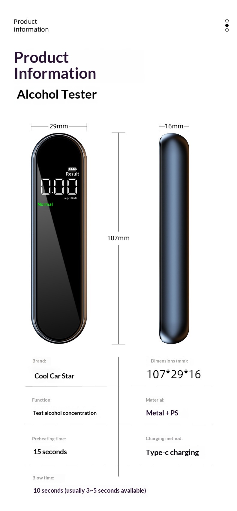 Car Intelligent Voice Digital Display Portable Detector High Precision Blowing Alcohol Tester_voghion.com