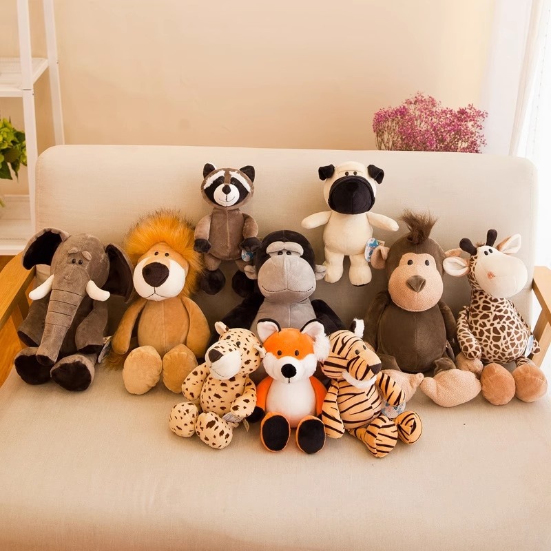 Waldtiger-Plüschtier, Löwe, Elefant, Affe, Giraffe, Dschungelpuppe, Stofftier, Spielzeug, Kindergeschenk_voghion.com