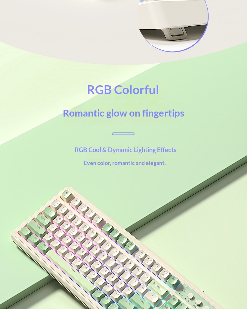 Teclado inalámbrico Bluetooth de tres modos, de alta calidad, para juegos, oficina y escritura, compatible con ordenadores de sobremesa y portátiles. Recargable._voghion.com