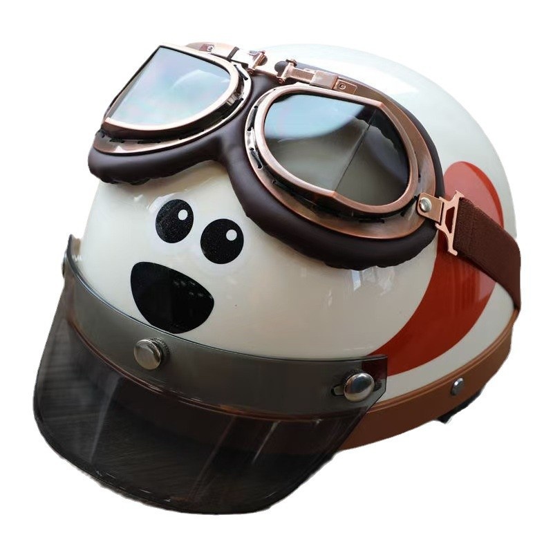 3C-gecertificeerde cartoonhond elektrische fiets Half Four Seasons unisex koppel Harley veiligheidshelm schattig stijlvol_voghion.com