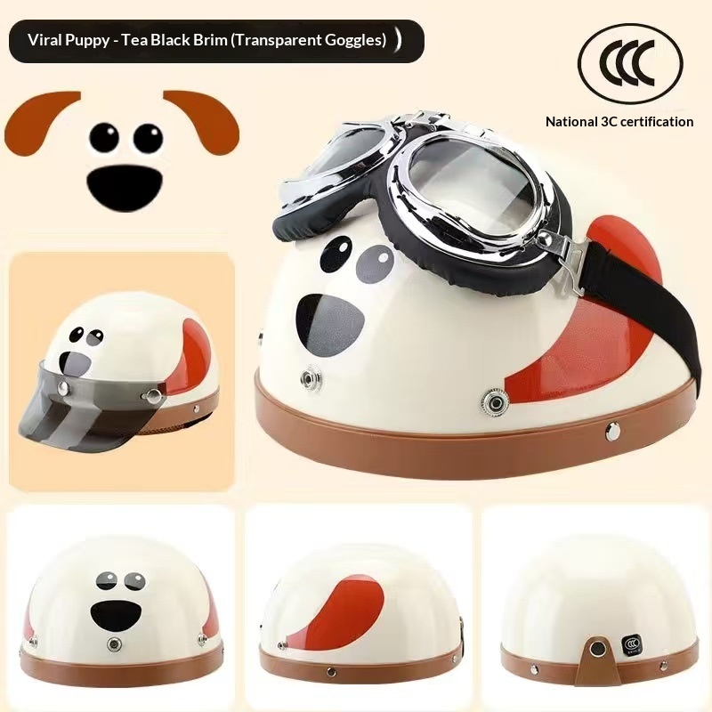 Veiligheidshelm voor elektrische fiets met hond design_voghion.com