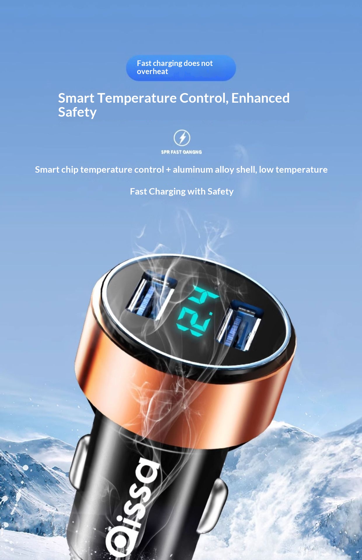 Mobile Phone Super Fast Charging Head Cigarette Lighter One-to-Two Conversion Plug Car Charger Flagship Store_voghion.com