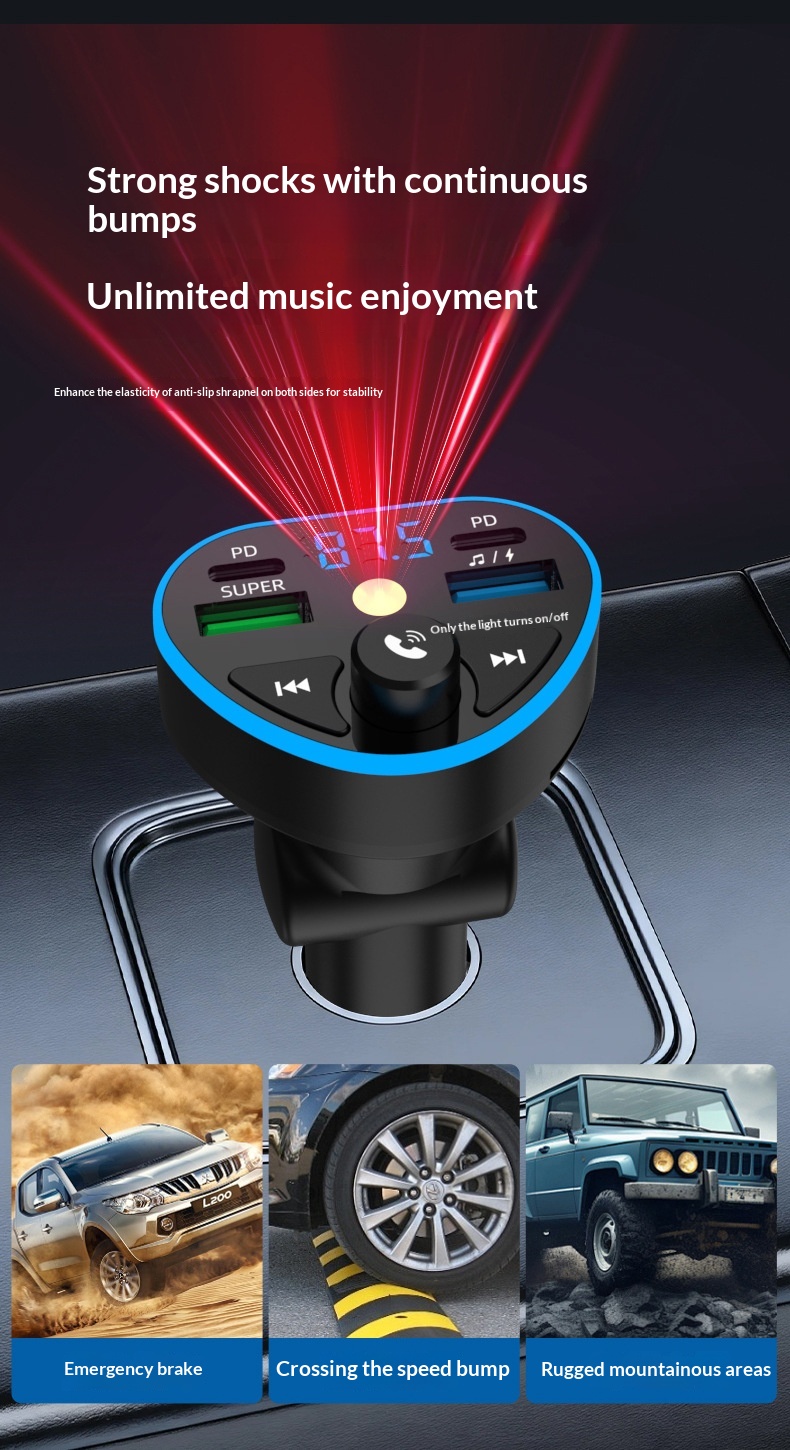 Bluetooth carkit med hurtigoplader og hd musikafspiller_voghion.com