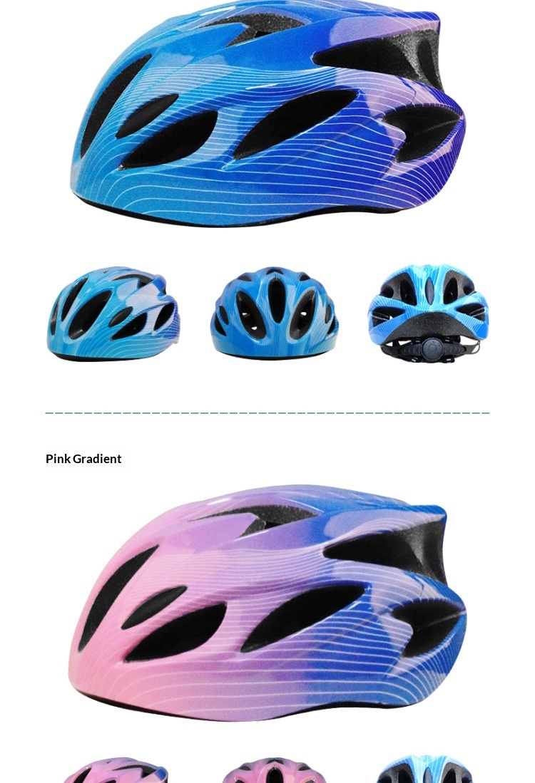 Children's Gradient Wave Pattern Lightweight Breathable Helmet_voghion.com
