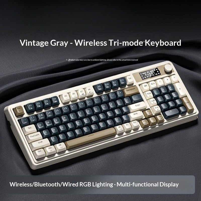 Teclado inalámbrico Bluetooth de tres modos, de alta calidad, para juegos, oficina y escritura, compatible con ordenadores de sobremesa y portátiles. Recargable._voghion.com