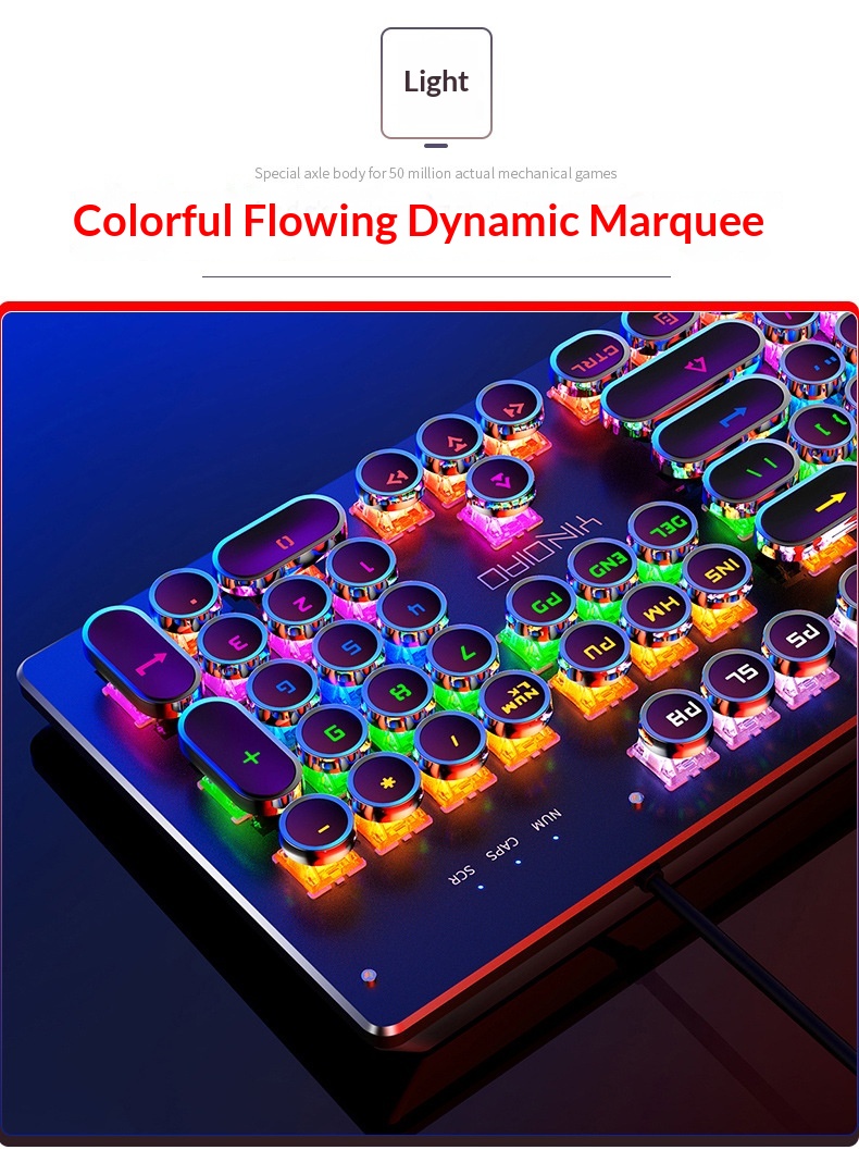 Silver Eagle Summoner True Mechanical Keyboard, Swappable Switches, Gaming Green Switch, Punk Style, Wired USB,_voghion.com