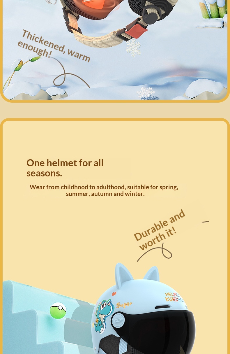 Kinder Helm Mit Katzenohren Für E-scooter Und Winterschutz_voghion.com
