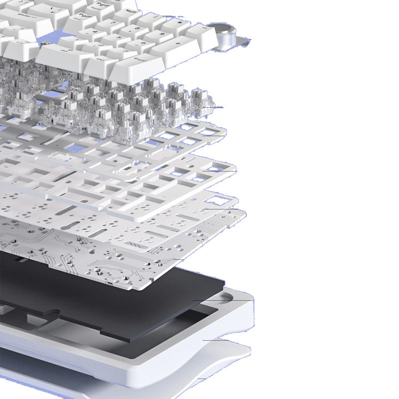 Teclado mecánico, con cable, inalámbrico, Bluetooth, intercambiable en caliente, apto para distribución de 98 teclas, estructura de junta, disponible para_voghion.com