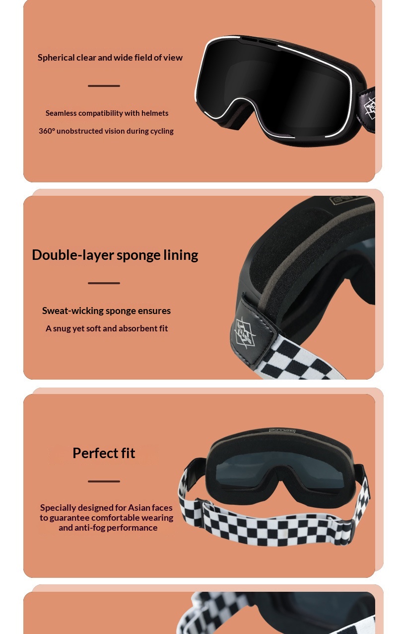 Retro Motorcycle Goggles For Men And Women Black Face Shield_voghion.com
