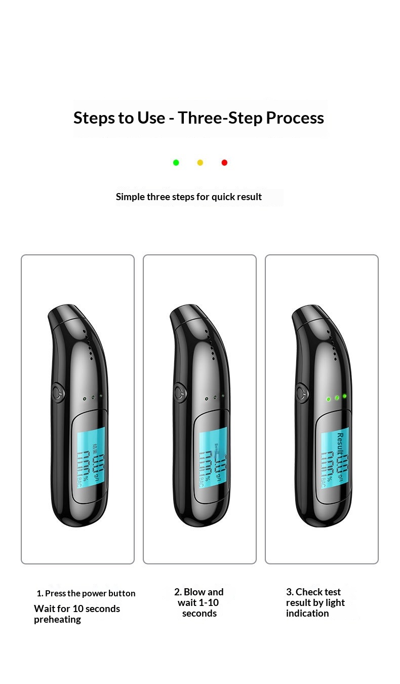Tester Detection, Breathalyzer, High Precision Alcohol Concentration Detector For Drunk Driving_voghion.com