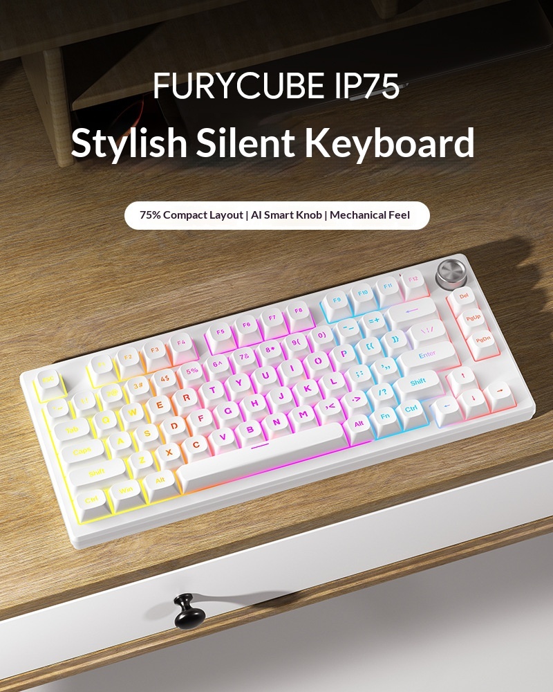FURYCUBE IP75 Luminous Mechanical Feel Computer Gaming Esports High-Value Wired Silent Keyboard_voghion.com