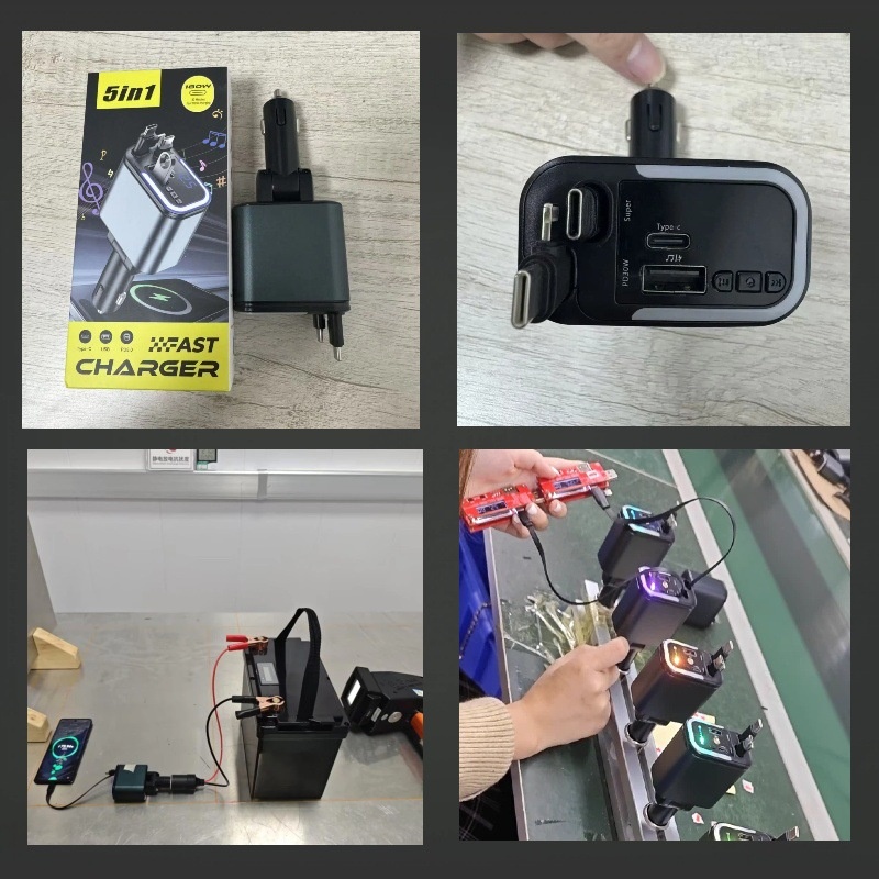 Cross-Border Starry Sky Roof 180W Mobile Phone Charger Super Fast Charging Retractable Cable Car Cigarette Lighter_voghion.com