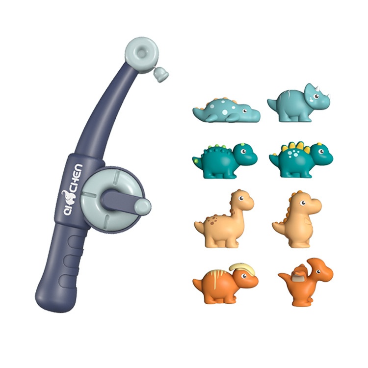 Grensoverschrijdende bestseller: speelgoedset met kleine cartoondinosaurussen voor kinderen, geschikt voor water, baden, vissen en magnetisch vissen._voghion.com