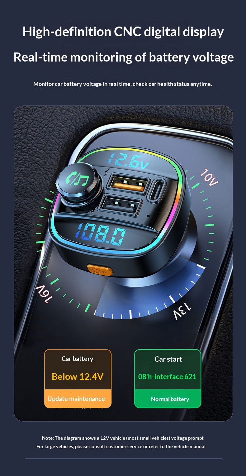 Bluetooth carkit voor auto met snellaadfunctie_voghion.com