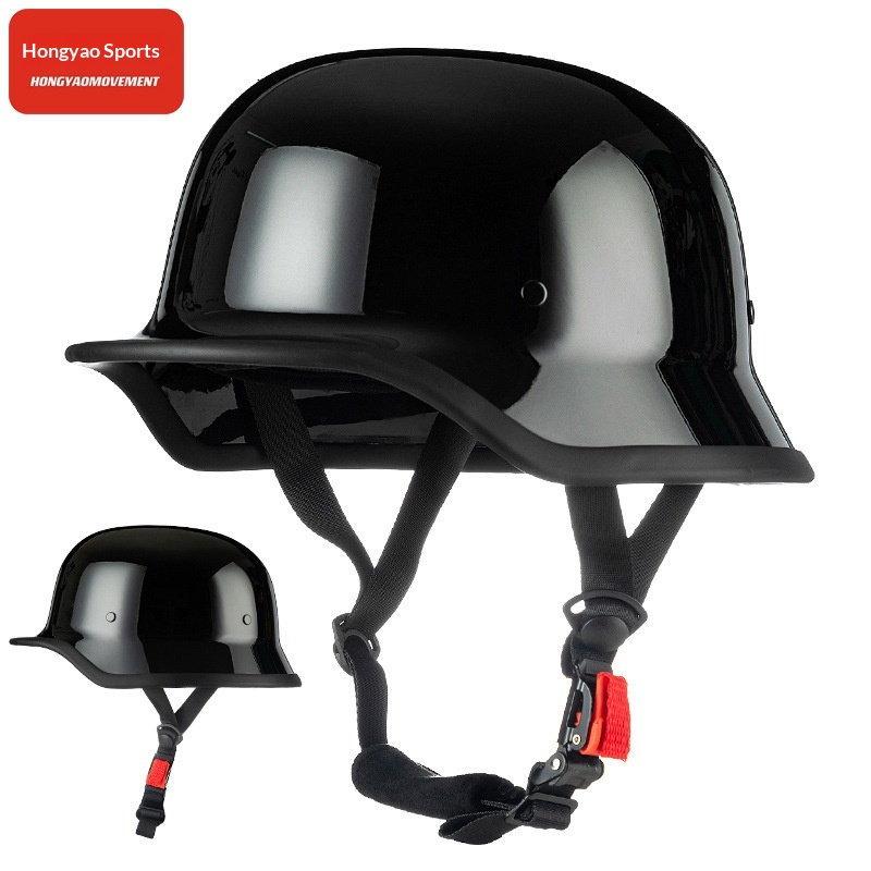 Halbschalenhelm im deutschen Soldatenstil, Retro-Design, für Motorräder, Sommer, Cruiser und Roller, 3C-zertifiziert, Ganzjahres-Ausrüstung_voghion.com