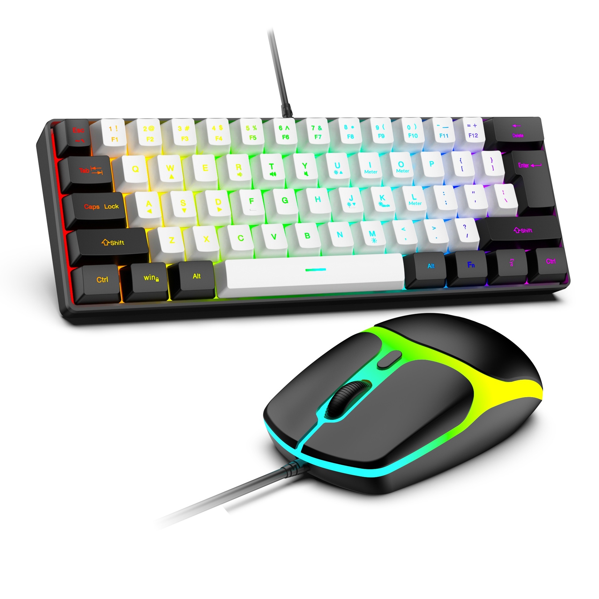 Rgb Gaming Keyboard And Mouse Set Wired 61-key Compact Design_voghion.com