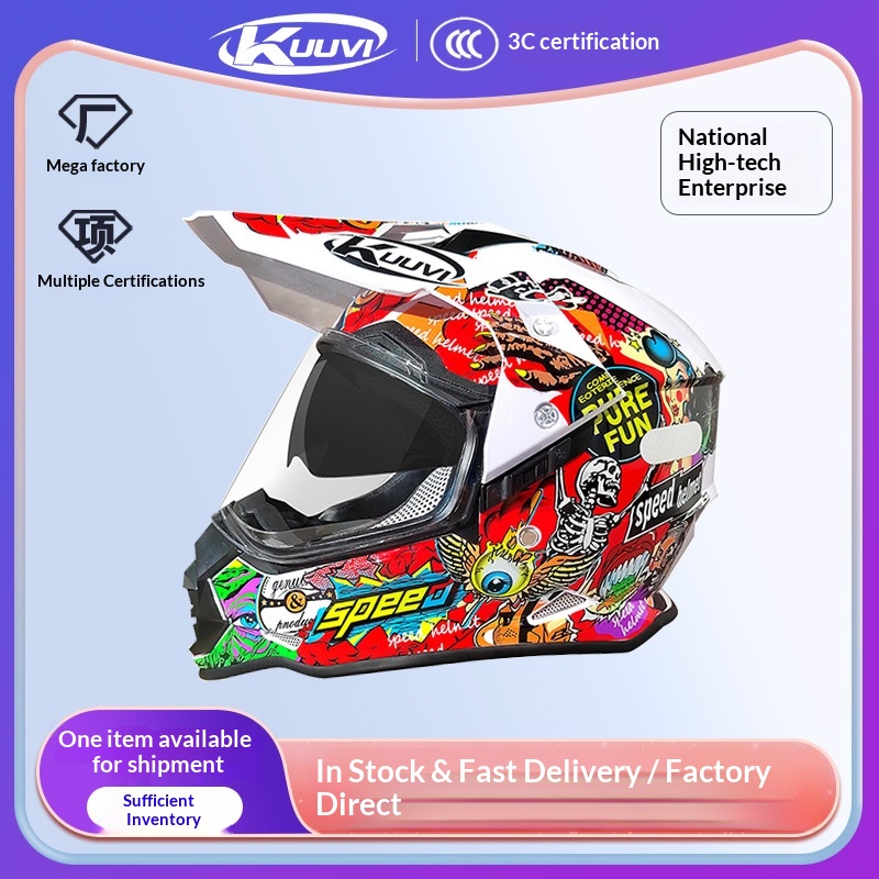 Fabrikneuer, nationaler Standard A-konformer Offroad-Elektromotorrad-Rallye-Helm für Herren, universell für alle Jahreszeiten, DOT-konform_voghion.com