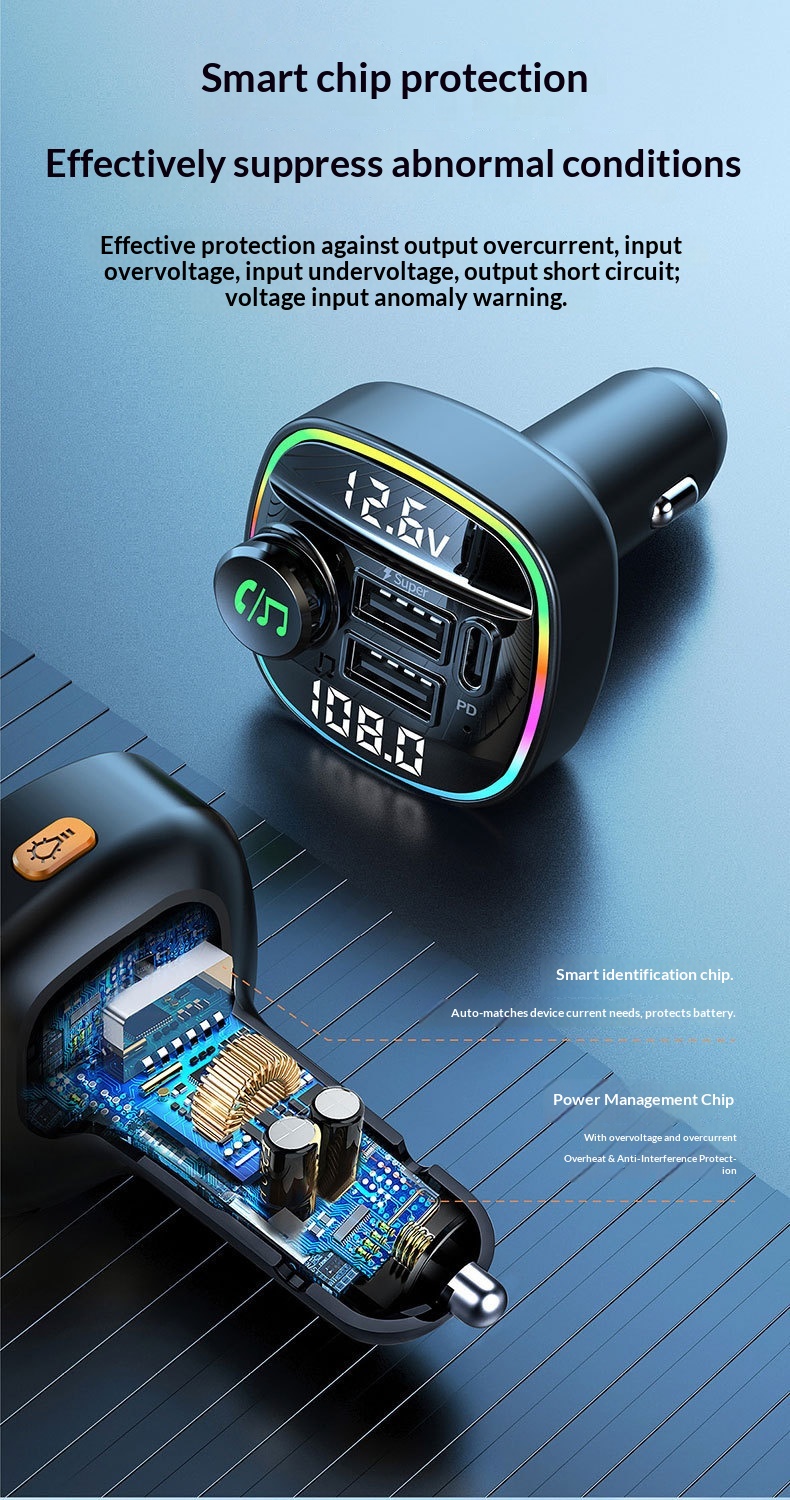 Bluetooth carkit voor auto met snellaadfunctie_voghion.com