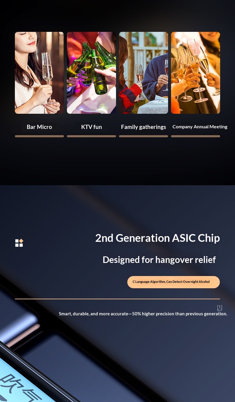 High-precision Driving, Air-blown Type, Self-testing Alcohol Tester With Digital Display Sensor For Drunk_voghion.com