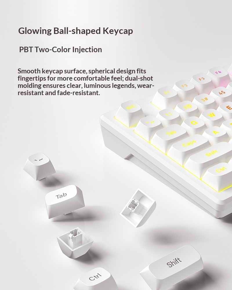 FURYCUBE IP75 Luminous Mechanical Feel Computer Gaming Esports High-Value Wired Silent Keyboard_voghion.com