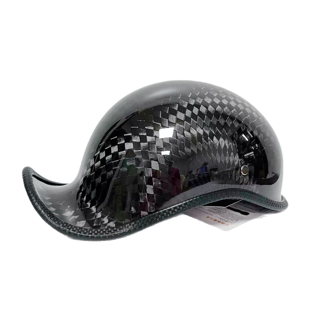 Grenzüberschreitender Retro-Visierhelm aus Carbonfaser, halber Vier-Jahreszeiten-Unisex-Scooterhelm im amerikanischen Cruiser-Stil, Export_voghion.com