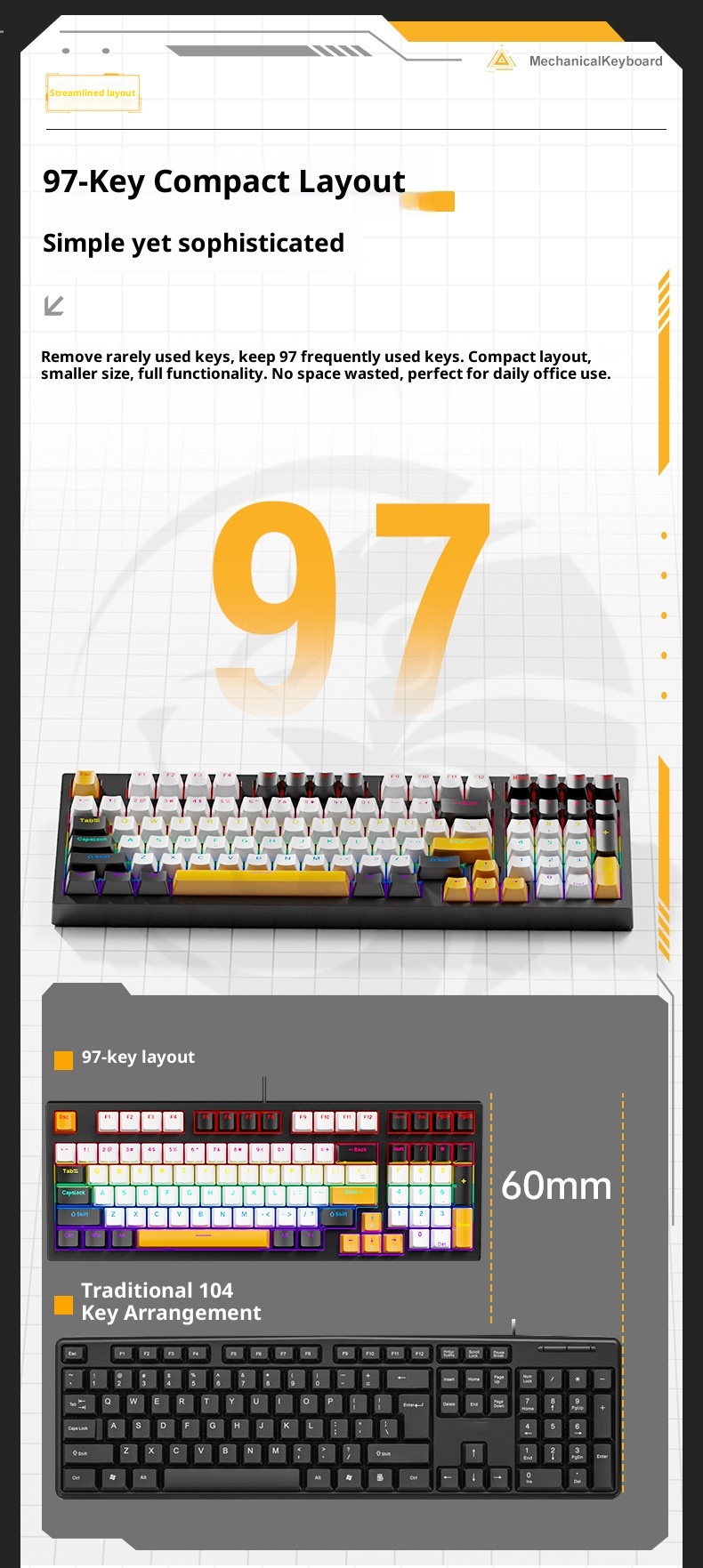 Wow K98 Mekanik Mavi Kırmızı Siyah Çay Anahtarlı Kablolu Klavye Tuş Hattı Ayrımı Bilgisayar Dizüstü Harici Ofis Oyun Klavyesi_voghion.com