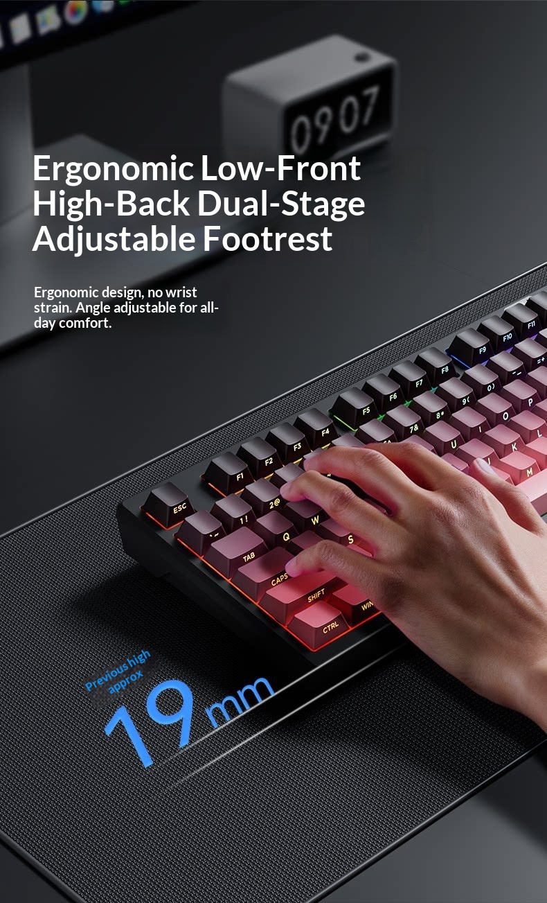 Z75PRO Klein bedraad toetsenbord met mechanisch gevoel, stil, extern, voor laptops, drie modi, speciaal ontworpen voor e-sports gaming_voghion.com