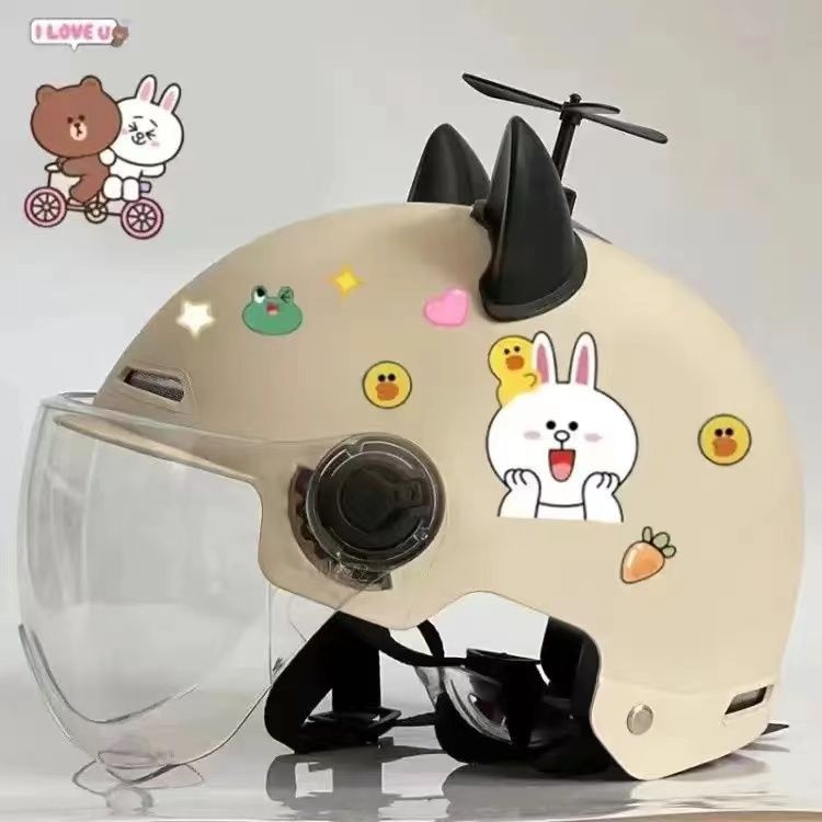 New National Standard 3C Certified Electric Vehicle Helmet Children, Motorcycle Summer Half Helmet, Suitable For All_voghion.com