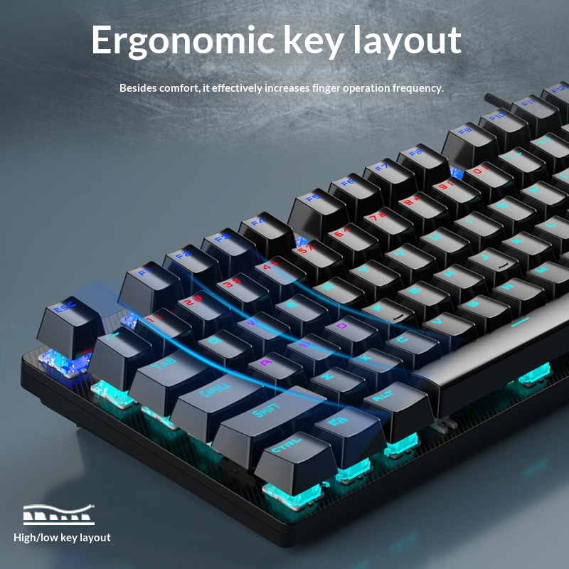 Tastiera USB luminosa Wolf Spider S2022 Meccanica Verde Axis per computer desktop e portatili, ideale per giochi e-sport._voghion.com