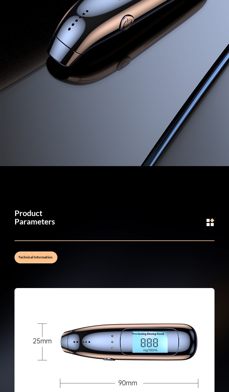 High-precision Driving, Air-blown Type, Self-testing Alcohol Tester With Digital Display Sensor For Drunk_voghion.com