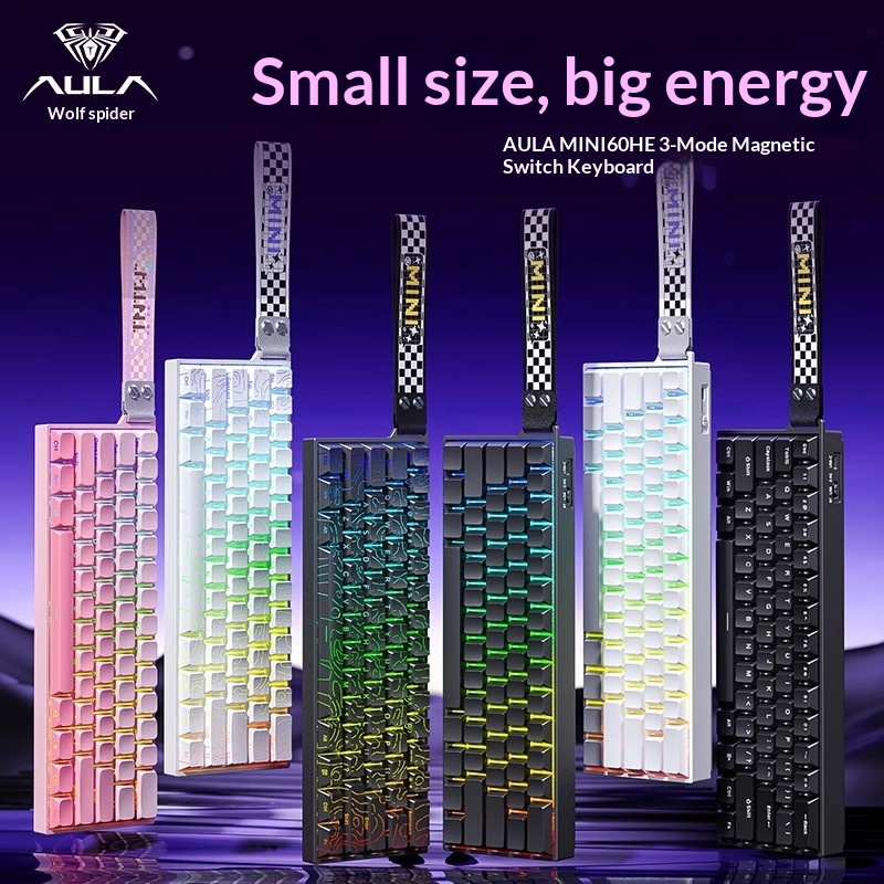 Wolf Spider MINI60HE Magnetic Switch Keyboard, Three-Mode RT, Customizable For E-Sports Gaming, Wired, 8K Report Rate,_voghion.com