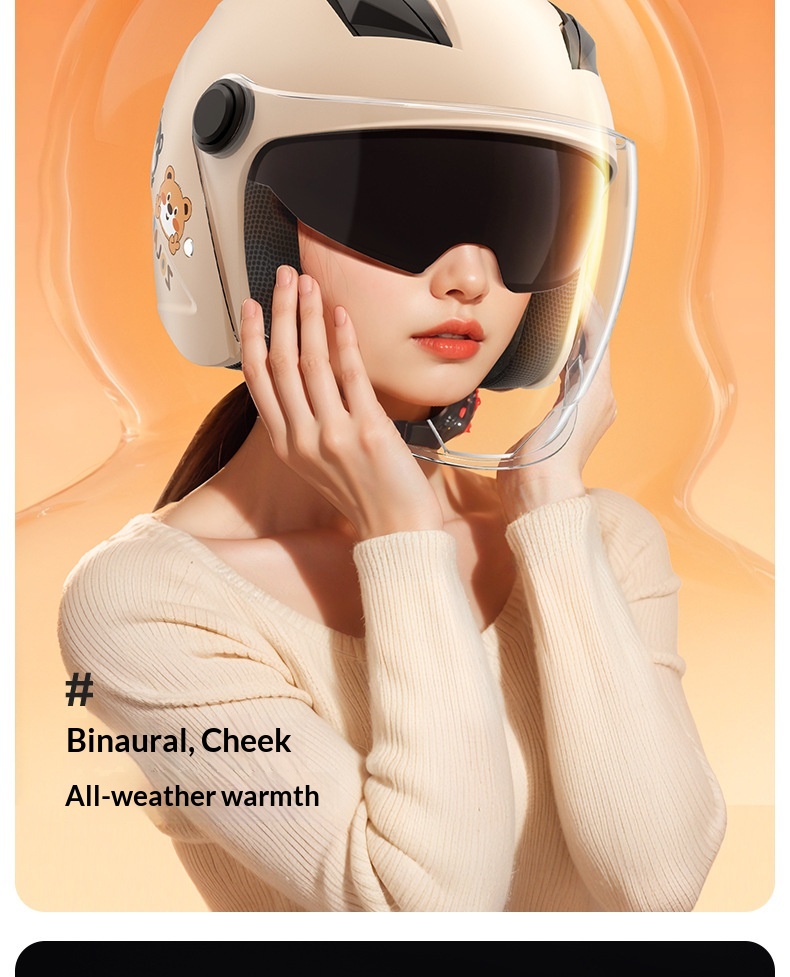 Nuovo casco da moto elettrico 3C per uomo e donna, caldo invernale, antiappannamento con scaldacollo, doppio modello di grande successo_voghion.com