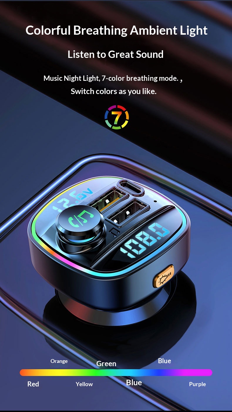 Bluetooth fm transmitter til bil med tabsfri lydkvalitet_voghion.com