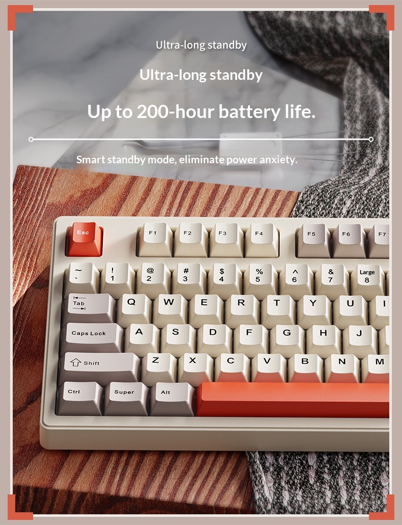 Forerunner Cherry CR108 Mechanical Keyboard Wireless Bluetooth Tri-Mode Gaming Computer Office High Aesthetic_voghion.com