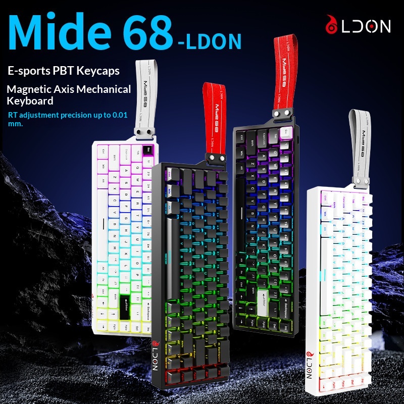 LDON 68 Tuşlu Manyetik Anahtarlı Mekanik Oyun FPS Evrensel RT0.01 Yüksek Performanslı Kablolu 8K Geri Dönüş Oranı_voghion.com