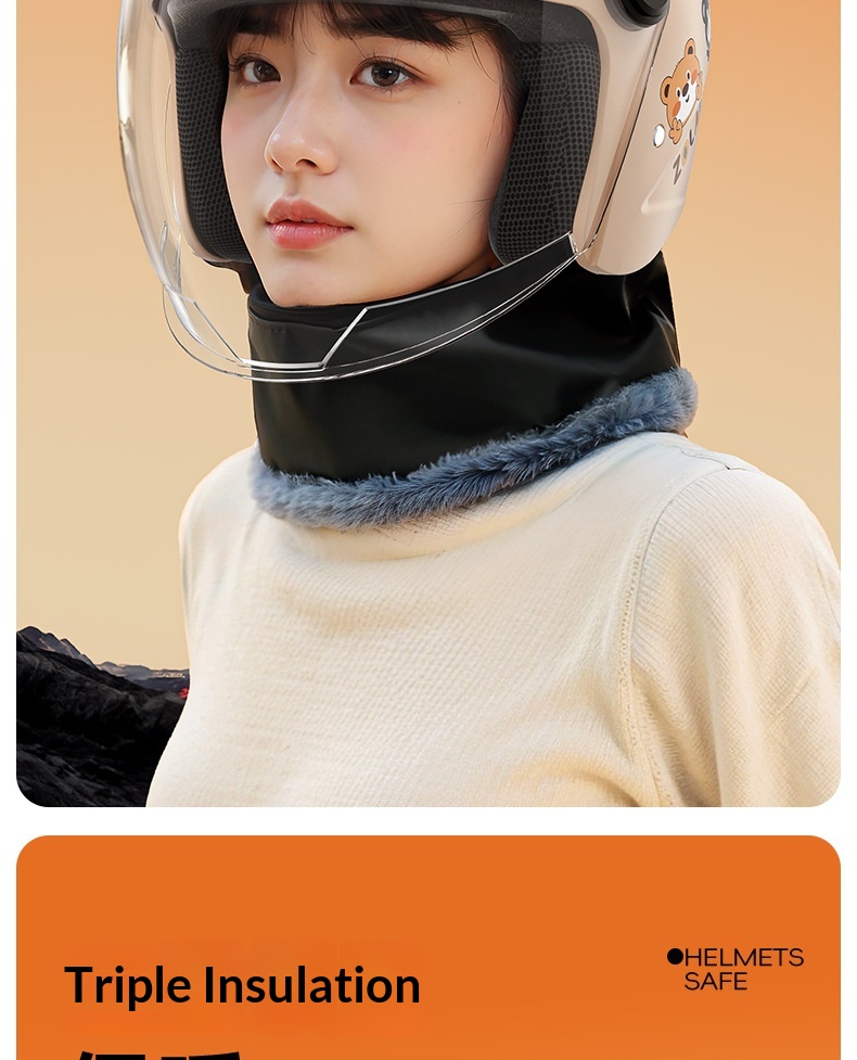 Nuovo casco da moto elettrico 3C per uomo e donna, caldo invernale, antiappannamento con scaldacollo, doppio modello di grande successo_voghion.com