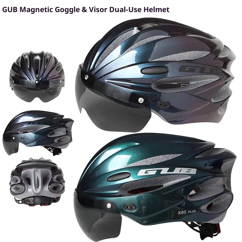 GUB K80 Gradient fiets met geïntegreerde fietsbril en magnetische brilhelm_voghion.com