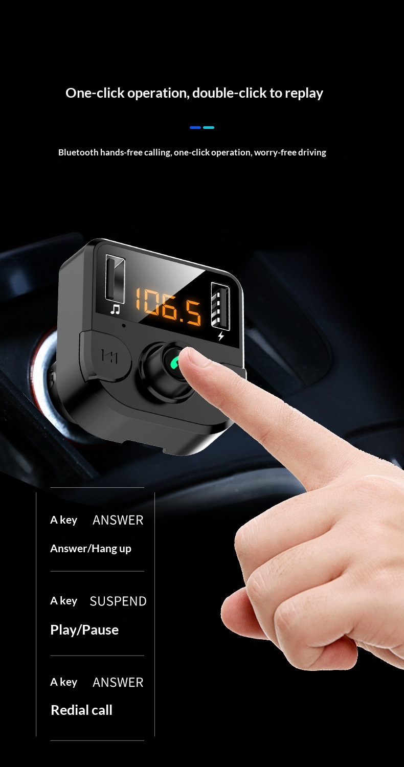 Bluetooth fm transmitter auto carkit met handsfree en mp3 speler_voghion.com