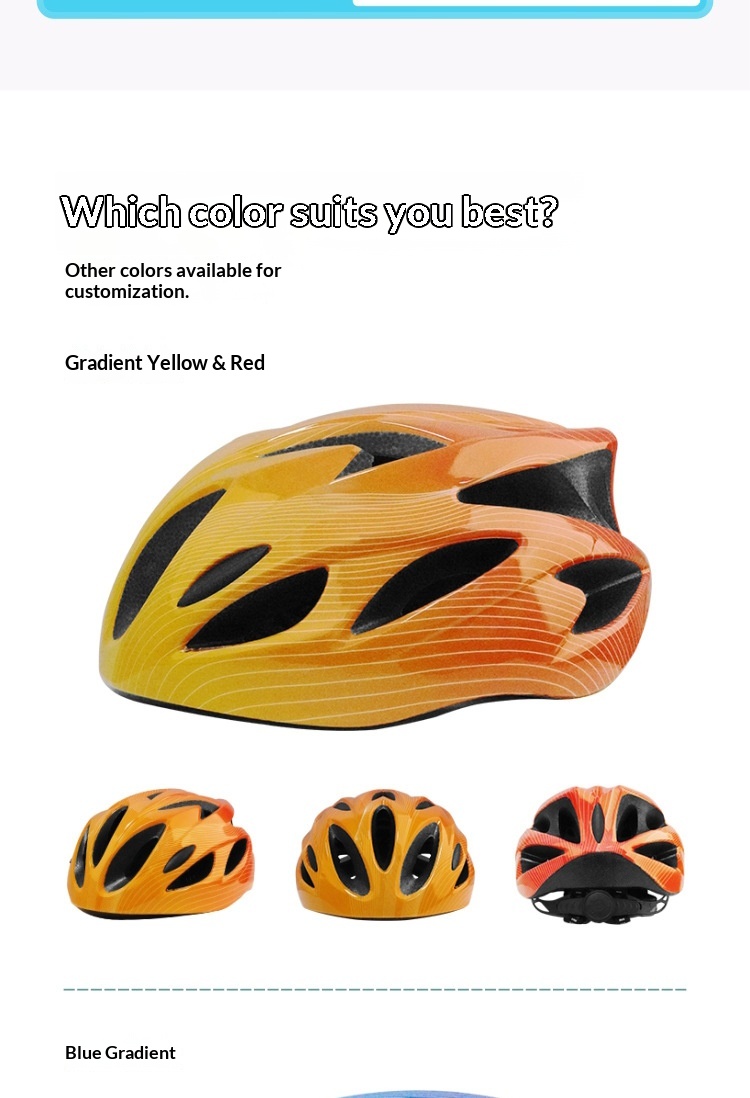 Children's Gradient Wave Pattern Lightweight Breathable Helmet_voghion.com