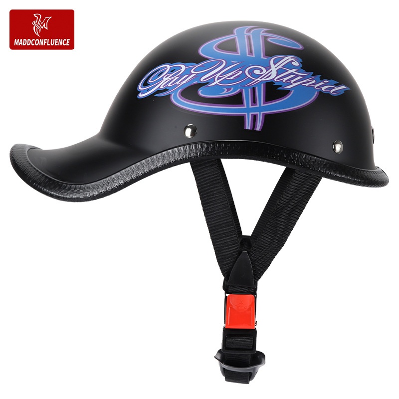 Electric Scooter For Men And Women, Motorcycle Half Retro Safety Protective Helmet, Stylish Lightweight Scoop Helmet_voghion.com