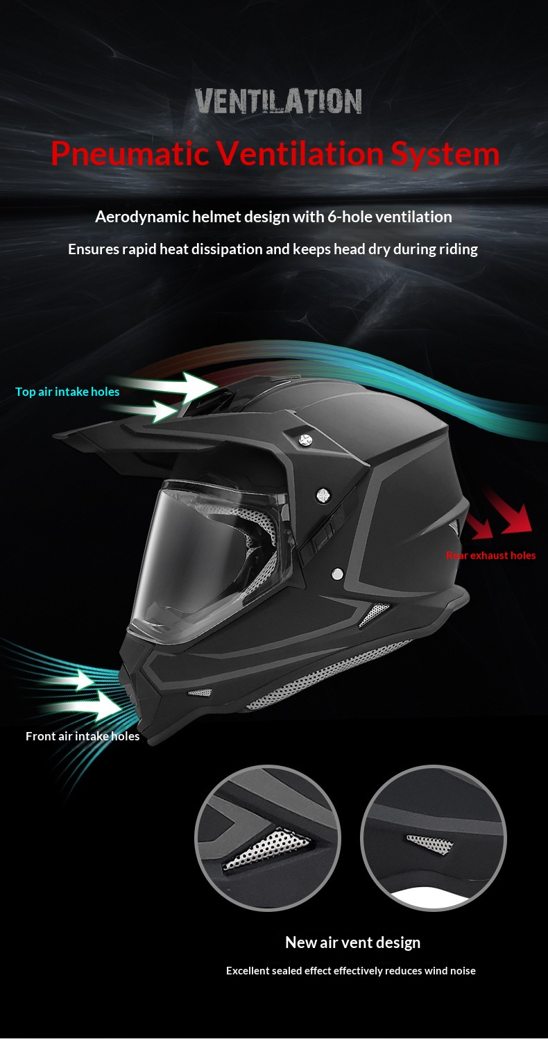 Fabrikneuer, nationaler Standard A-konformer Offroad-Elektromotorrad-Rallye-Helm für Herren, universell für alle Jahreszeiten, DOT-konform_voghion.com