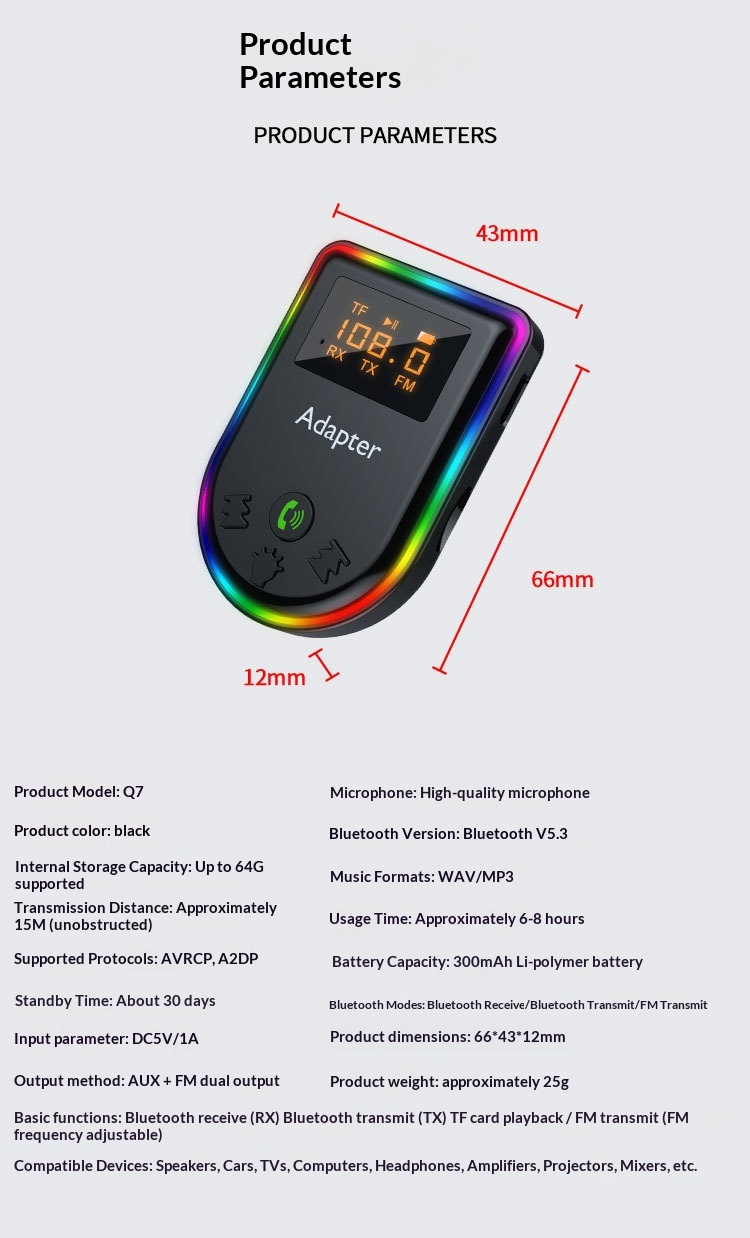 Kit bluetooth para carro adaptador de audio wireless_voghion.com